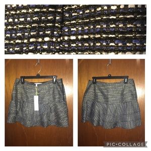 🆕 BCBGeneration Blue/Black Tiered Ruffle Skirt 8